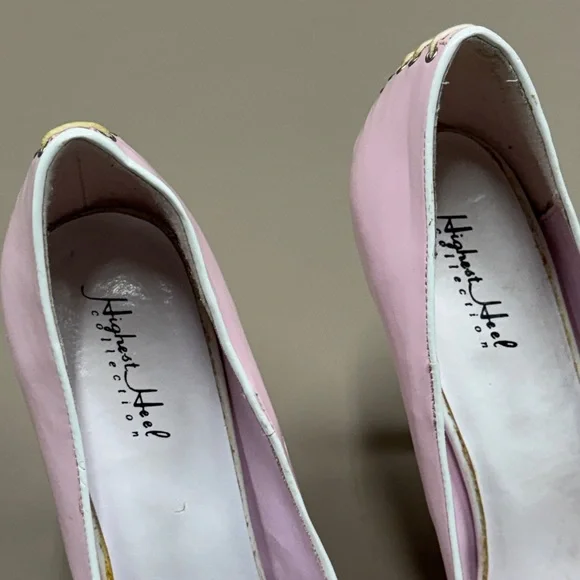 Highest Heel Collection Pink Peep-Toe Stiletto Heels - Picture 4 of 13